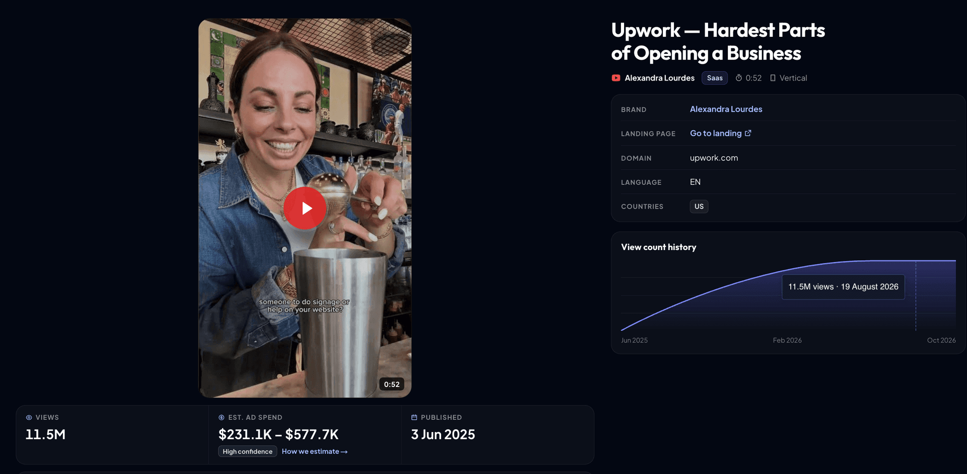 Alexandra Lourdes vertical Upwork partner video with a latte recipe.png